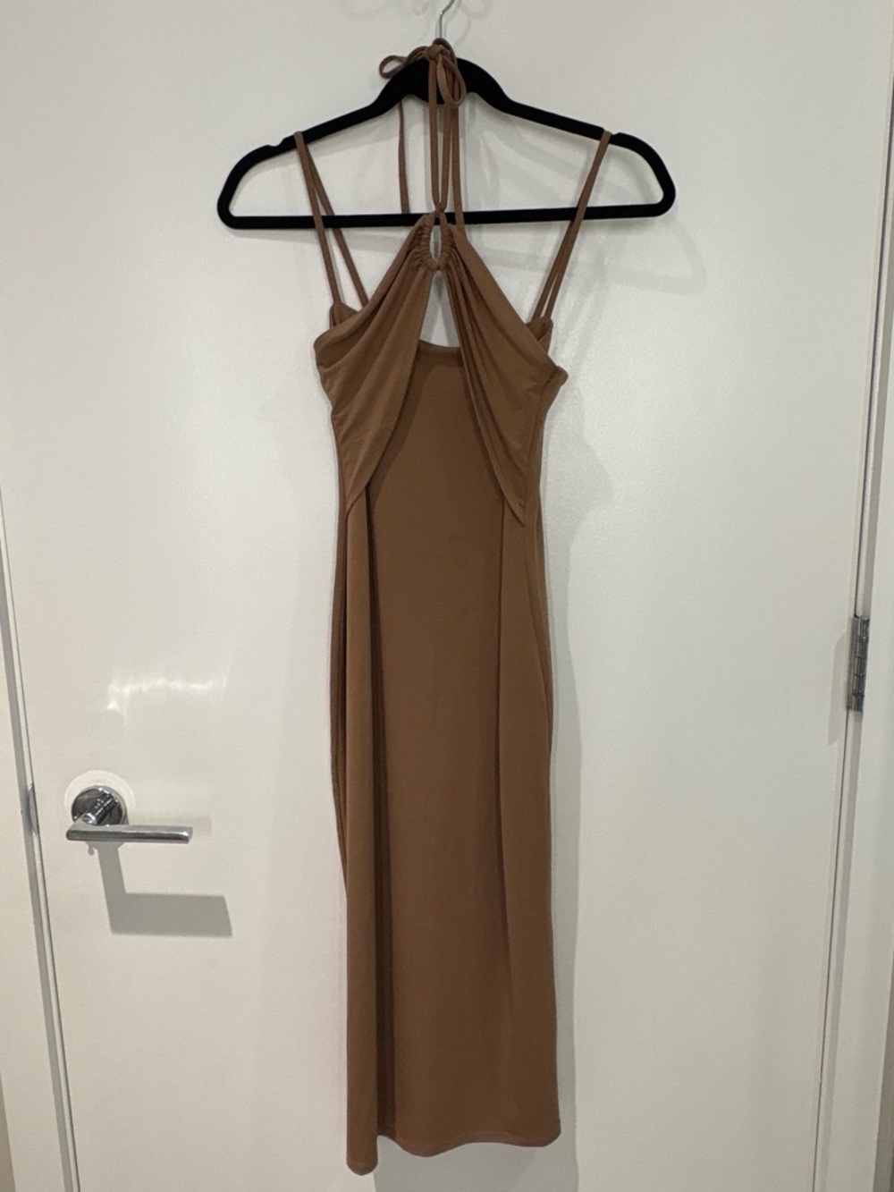 Abercrombie & Fitch Camel Brown Halter Midi Dress